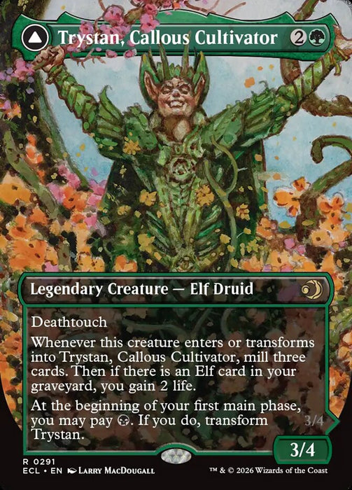 Trystan, Callous Cultivator // Trystan, Penitent Culler - Borderless - Full Art - Inverted - Legendary (Foil)