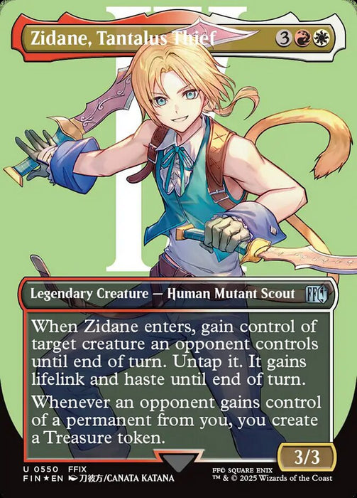 Zidane, Tantalus Thief - Borderless - Full Art - Inverted - Legendary - Surge Foil (Foil)