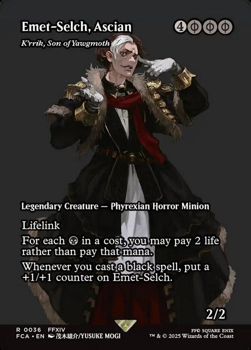 Emet-Selch, Ascian - K'rrik, Son of Yawgmoth - Borderless - Full Art - Legendary - Inverted