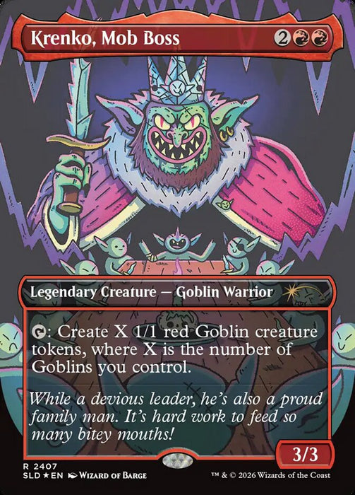 Krenko, Mob Boss - Borderless - Full Art - Inverted - Legendary (Foil)