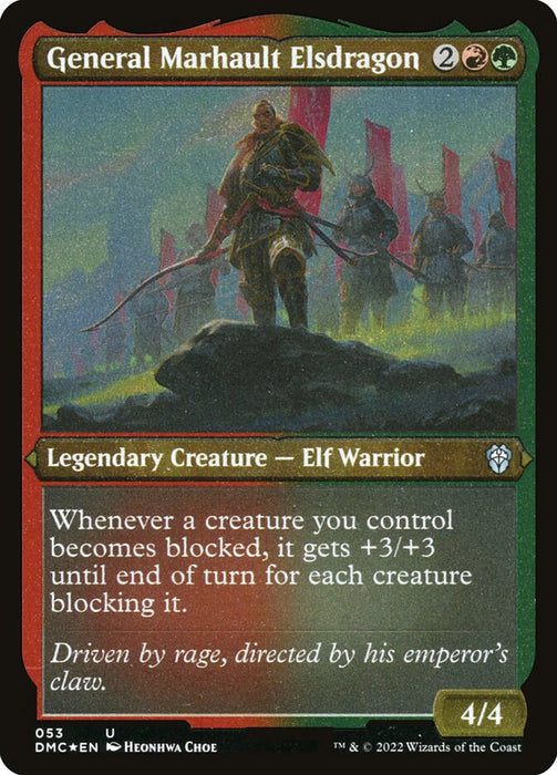 General Marhault Elsdragon - Etched - Inverted - Legendary - Etched (Foil)