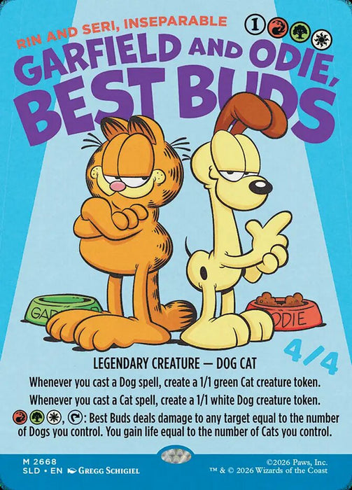 Garfield and Odie, Best Buds - Rin and Seri, Inseparable - Borderless - Full Art - Legendary