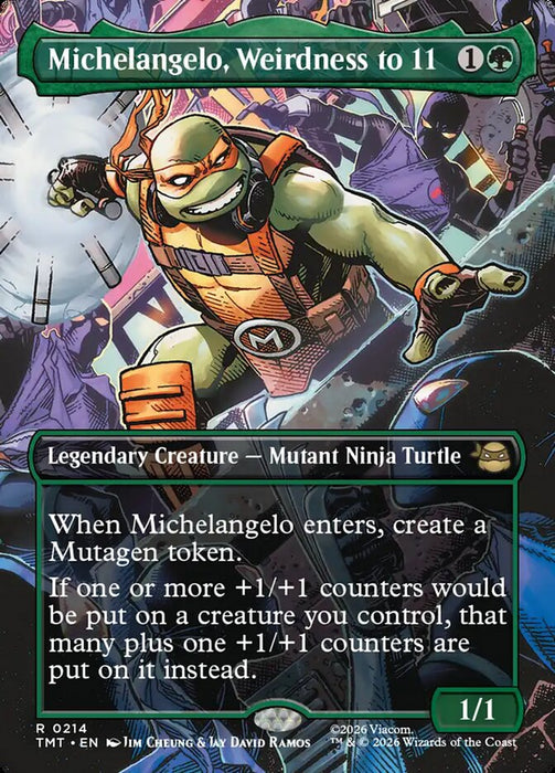 Michelangelo, Weirdness to 11 - Borderless - Full Art - Inverted - Legendary (Foil)