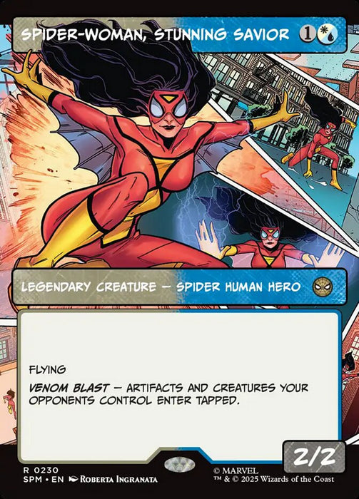 Spider-Woman, Stunning Savior - Borderless - Full Art - Inverted - Legendary - Showcase