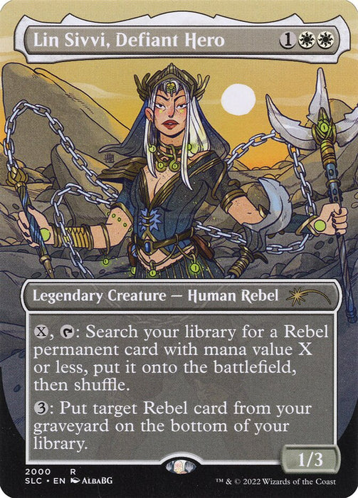 Lin Sivvi, Defiant Hero - Borderless - Full Art - Inverted - Legendary