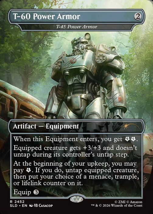 T-60 Power Armor - T-45 Power Armor - Borderless - Full Art - Inverted (Foil)