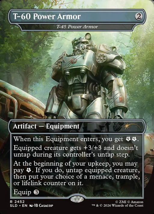 T-60 Power Armor - T-45 Power Armor - Borderless - Full Art - Inverted (Foil)