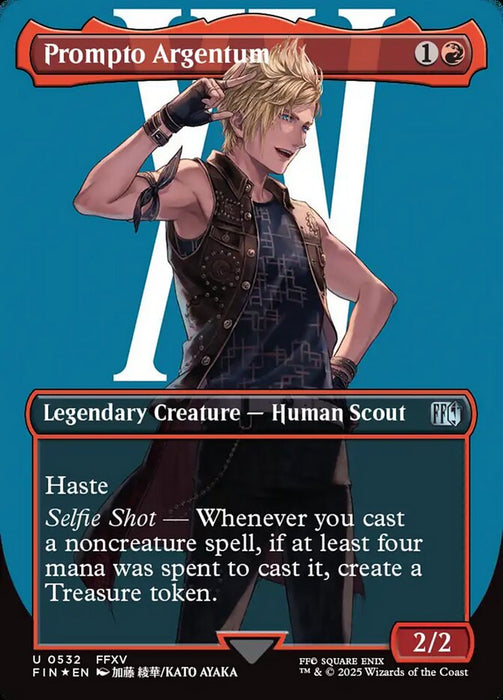 Prompto Argentum - Borderless - Full Art - Inverted - Legendary - Surge Foil (Foil)