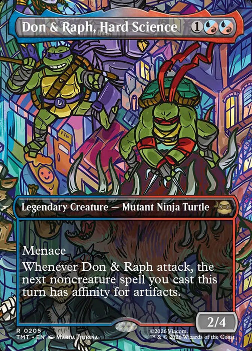 Don & Raph, Hard Science - Borderless - Full Art - Inverted - Legendary