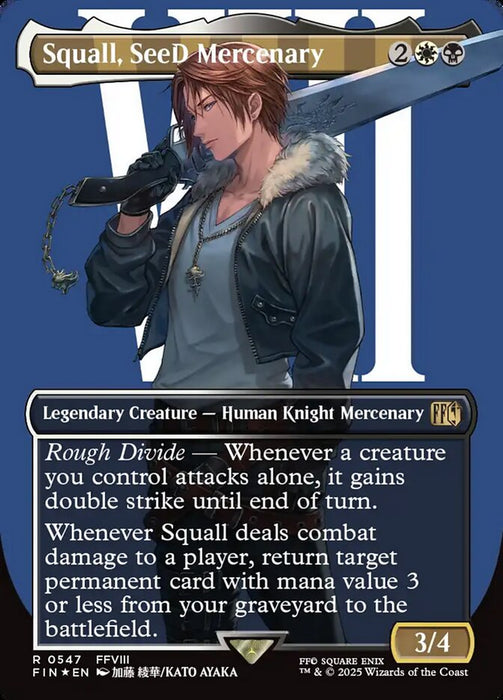 Squall, SeeD Mercenary - Borderless - Full Art - Inverted - Legendary - Surge Foil (Foil)
