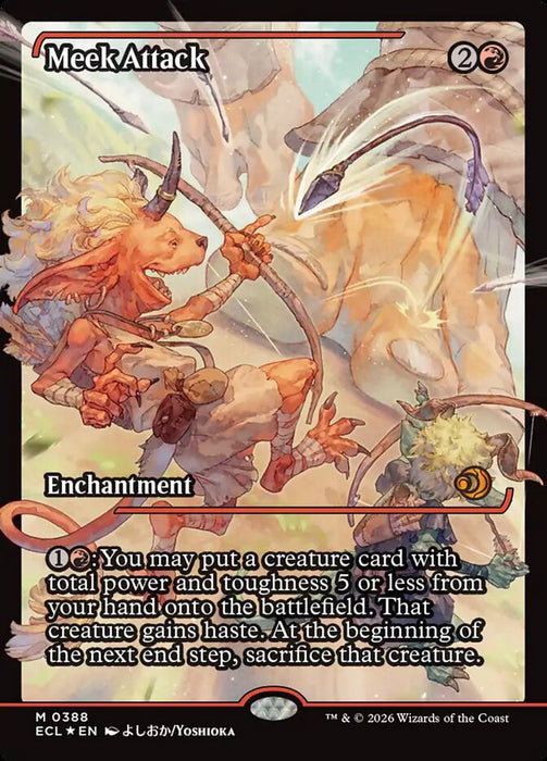 Meek Attack - Full Art - Enchantment - Inverted - Showcase (Foil)