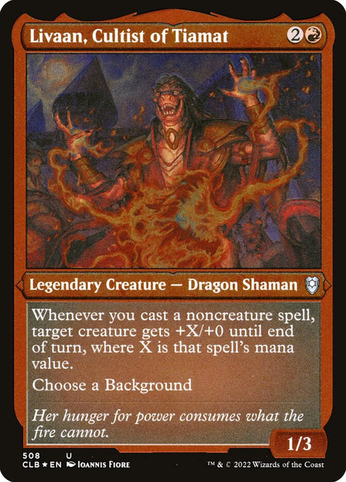 Livaan, Cultist of Tiamat - Etched - Inverted - Legendary - Etched (Foil)