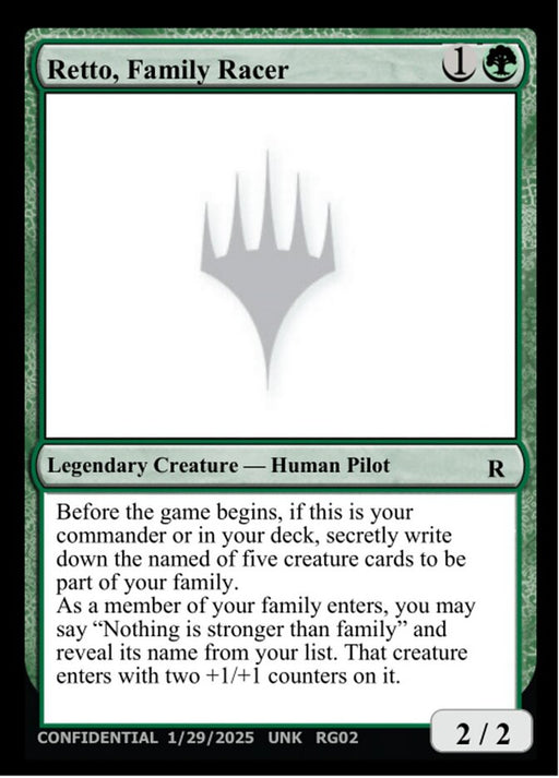 Retto, Family Racer