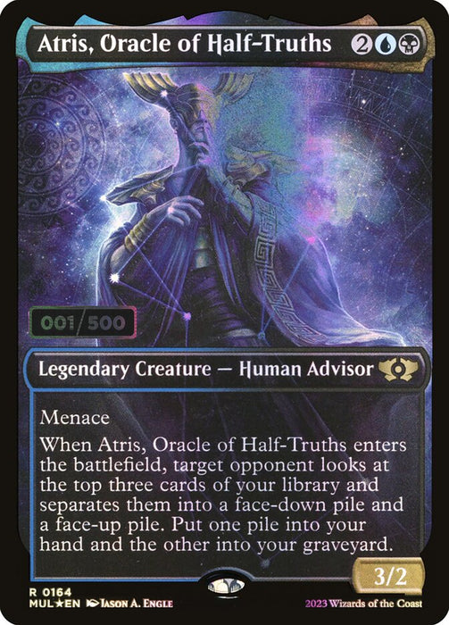 Atris, Oracle of Half-Truths - Full Art - Inverted - Legendary - Showcase (Foil)