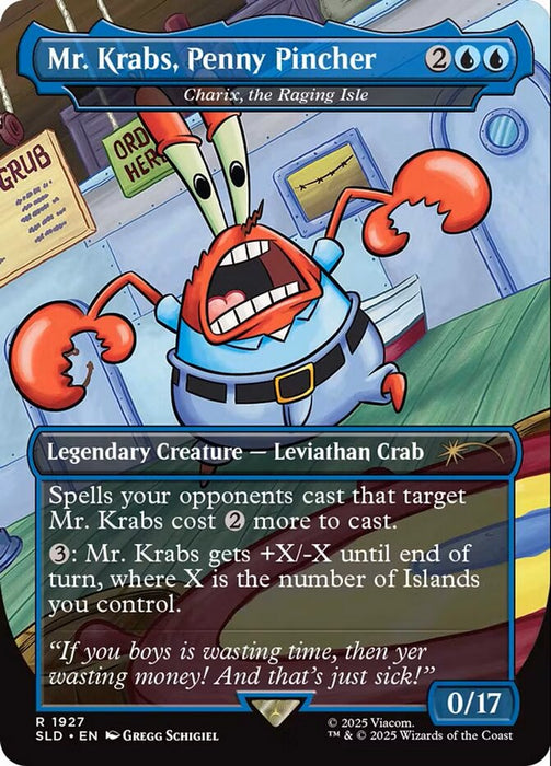 Mr. Krabs, Penny Pincher - Charix, the Raging Isle - Borderless - Full Art - Legendary