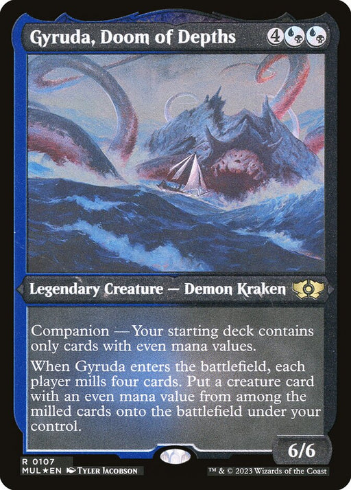 Gyruda, Doom of Depths - Companion - Etched - Inverted - Legendary - Etched (Foil)