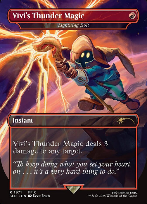 Vivi's Thunder Magic - Lightning Bolt - Borderless - Full Art - Inverted (Foil)