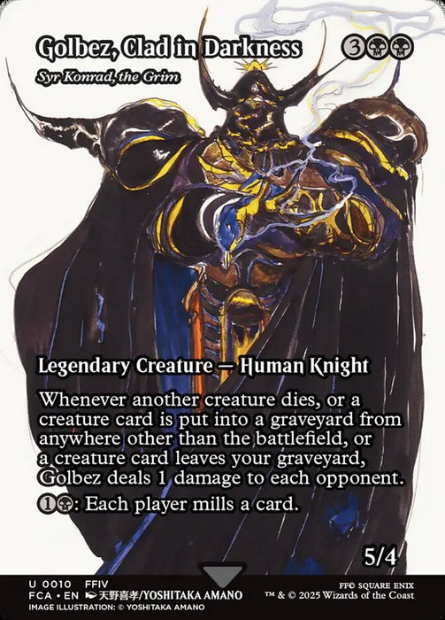 Golbez, Clad In Darkness - Syr Konrad, the Grim - Borderless - Full Art - Legendary - Inverted (Foil)