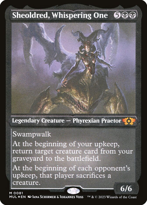 Sheoldred, Whispering One - Etched - Inverted - Legendary - Etched (Foil)