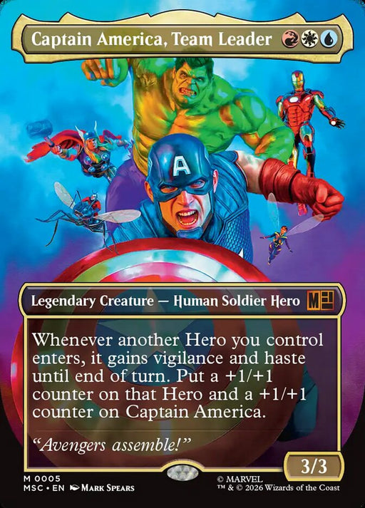 Captain America, Team Leader - Borderless - Inverted - Legendary