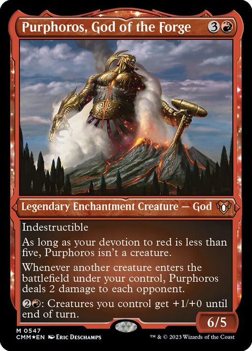Purphoros, God of the Forge - Enchantment - Etched - Inverted - Legendary - Etched (Foil)