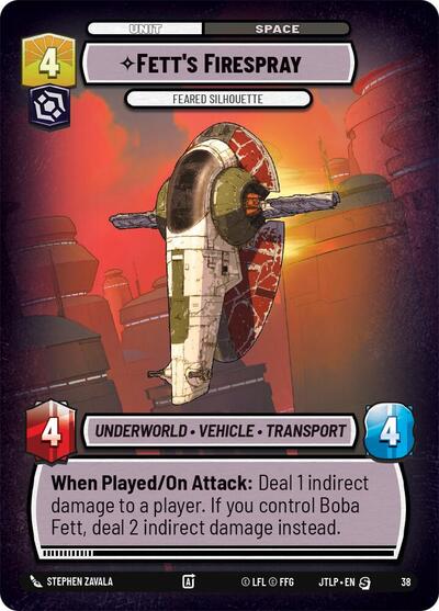 Fett's Firespray - Feared Silhouette - Foil