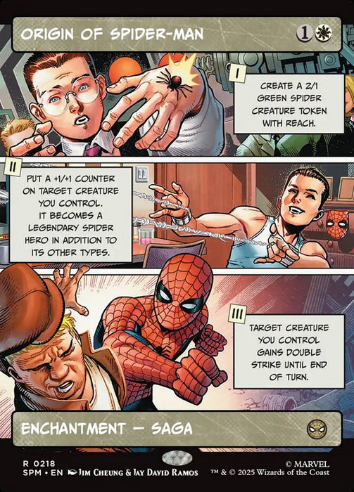 Origin of Spider-Man - Borderless - Full Art - Enchantment - Inverted - Showcase (Foil)