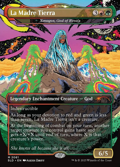 La Madre Tierra - Xenagos, God of Revels - Borderless - Full Art - Inverted - Legendary - Enchantment (Foil)