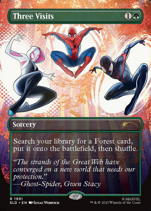 Three Visits - Borderless - Full Art - Inverted