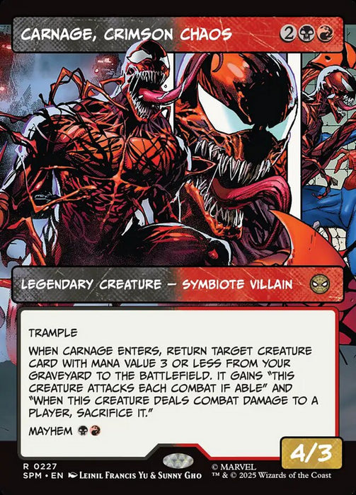 Carnage, Crimson Chaos - Borderless - Full Art - Inverted - Legendary - Showcase