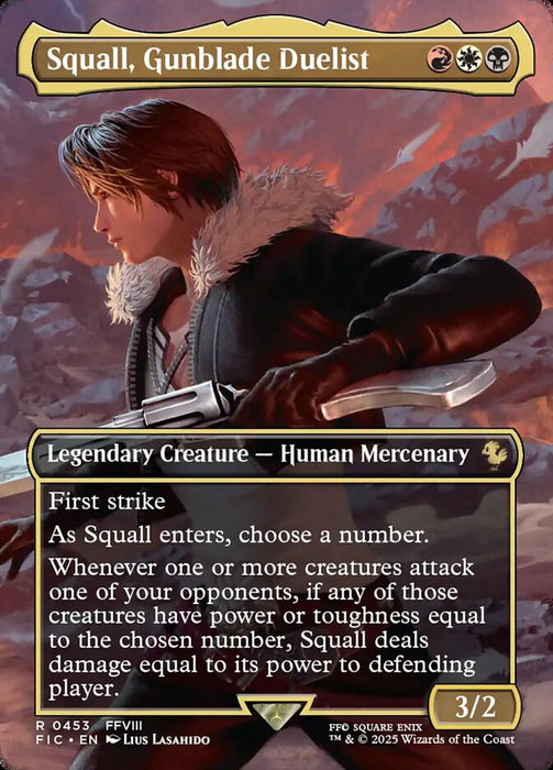 Squall, Gunblade Duelist - Borderless - Full Art - Inverted - Legendary (Foil)