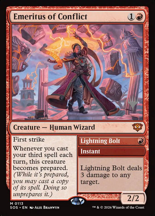 Emeritus of Conflict // Lightning Bolt (Foil)