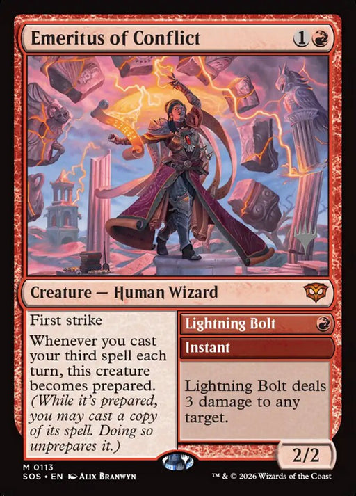 Emeritus of Conflict // Lightning Bolt (Foil)