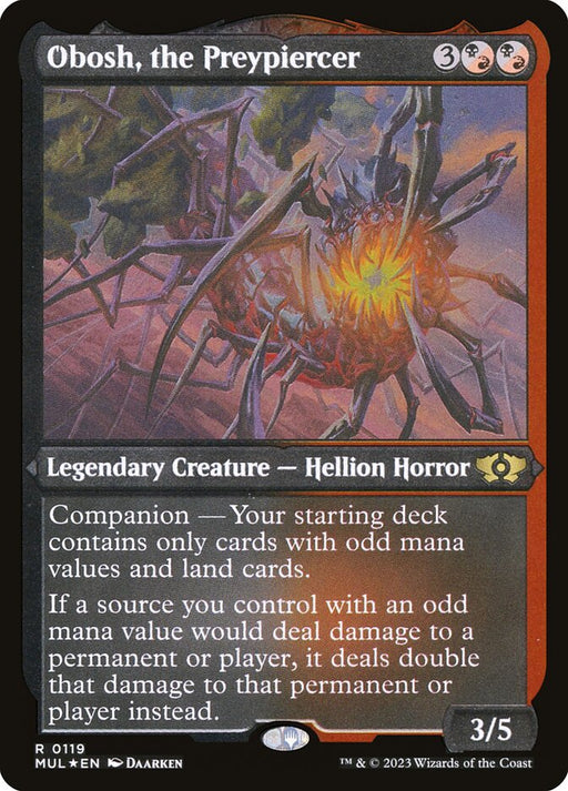 Obosh, the Preypiercer - Companion - Etched - Inverted - Legendary - Etched (Foil)
