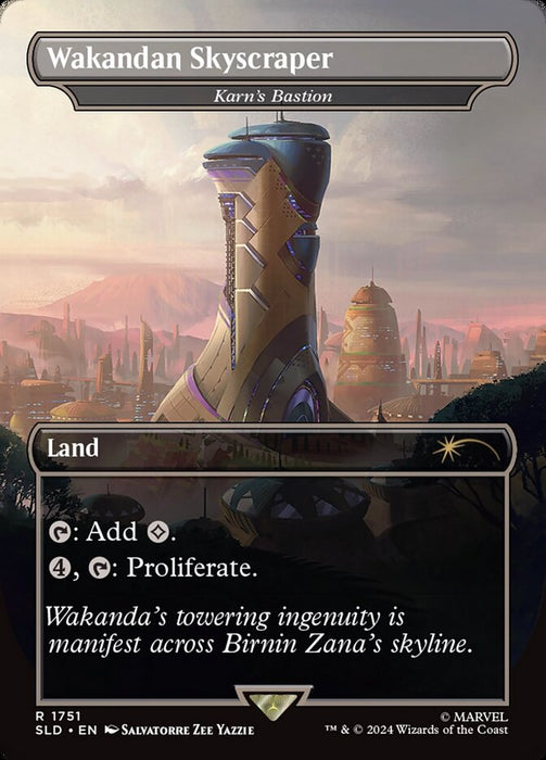 Wakandan Skyscraper - Karn's Bastion - Borderless - Full Art - Inverted