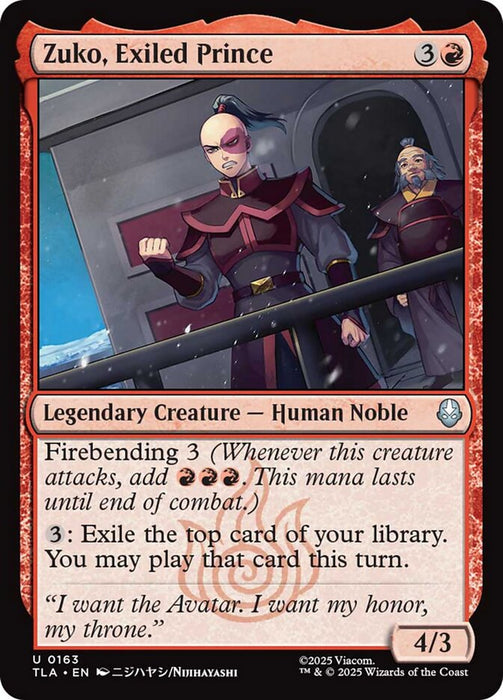 Zuko, Exiled Prince - Legendary