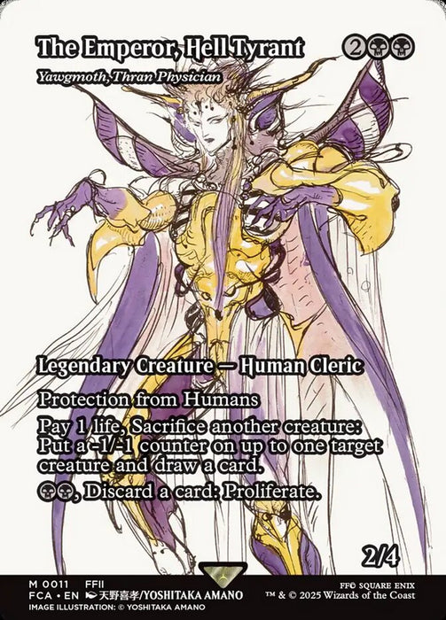 The Emperor, Hell Tyrant - Yawgmoth, Thran Physician - Borderless - Full Art - Legendary - Inverted (Foil)