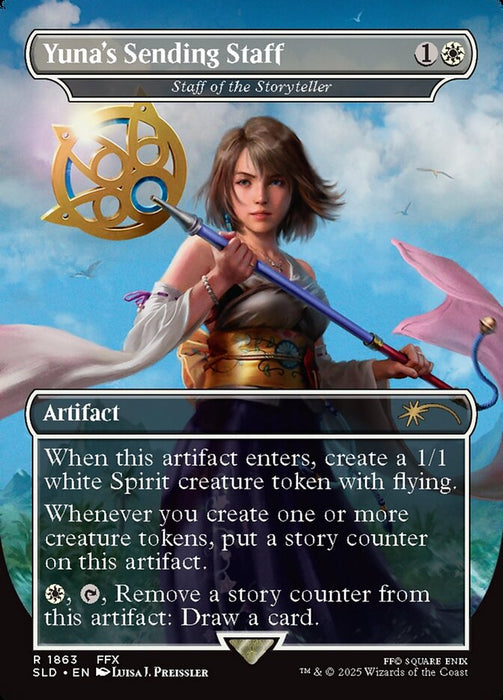 Yuna's Sending Staff - Staff of the Storyteller - Borderless - Full Art - Inverted (Foil)