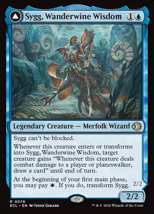 Sygg, Wanderwine Wisdom // Sygg, Wanderbrine Shield - Legendary