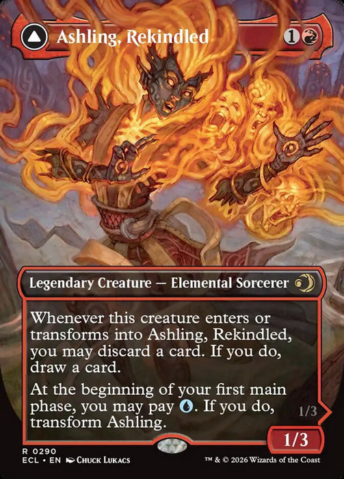 Ashling, Rekindled // Ashling, Rimebound - Borderless - Full Art - Inverted - Legendary