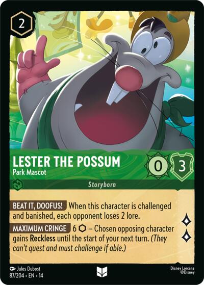 Lester the Possum - Park Mascot - Foil