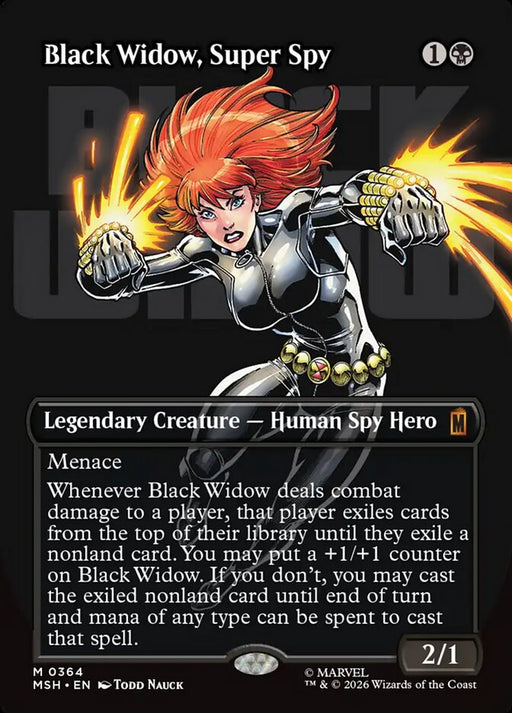 Black Widow, Super Spy - Borderless - Inverted - Legendary (Foil)