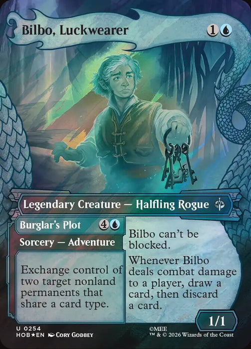 Bilbo, Luckwearer // Burglar's Plot - Borderless - Showcase - Surge Foil (Foil)