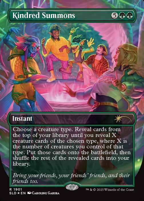 Kindred Summons - Borderless - Full Art - Inverted (Foil)