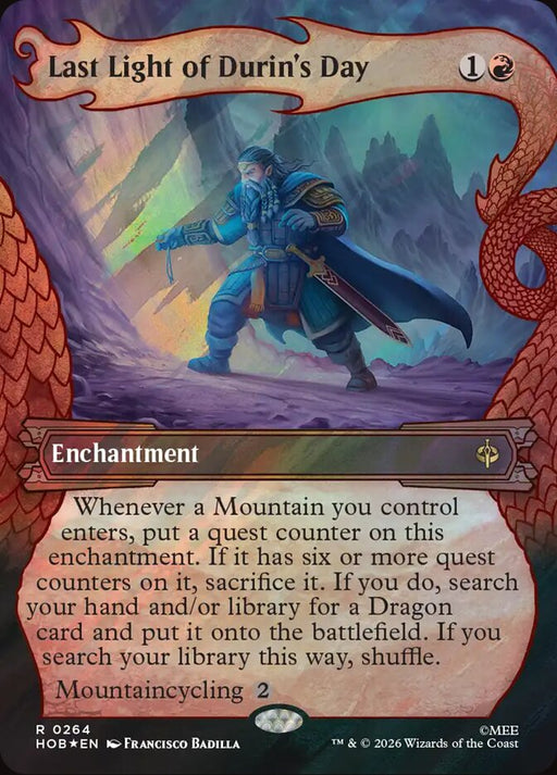 Last Light of Durin's Day - Borderless - Showcase - Surge Foil (Foil)