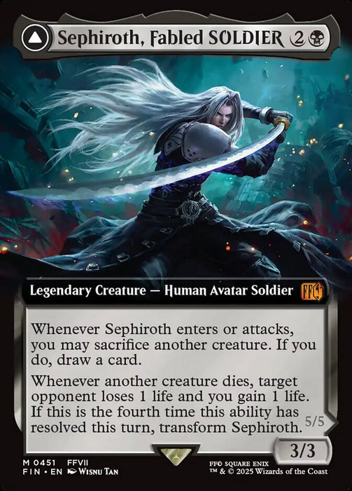 Sephiroth, Fabled SOLDIER // Sephiroth, One-Winged Angel - Extended Art - Legendary (Foil)
