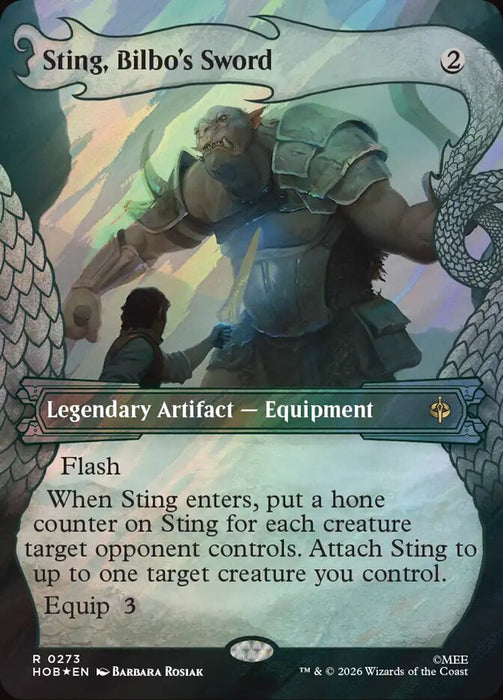 Sting, Bilbo's Sword - Borderless - Showcase - Surge Foil (Foil)