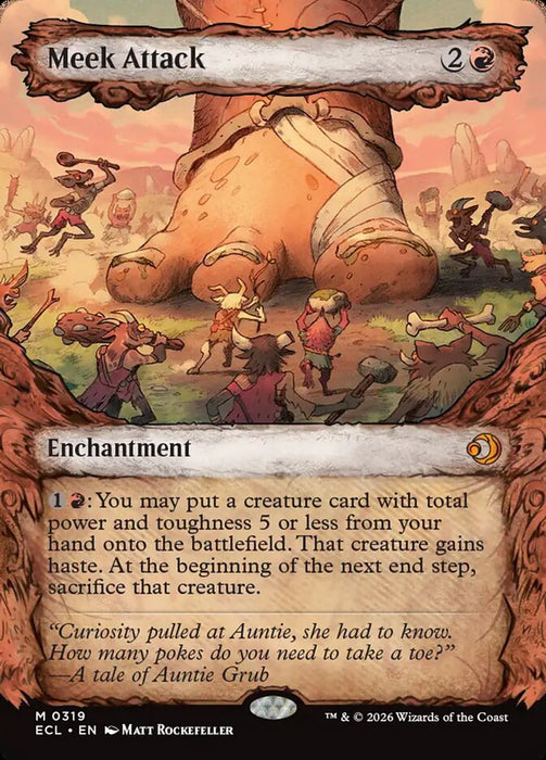 Meek Attack - Borderless - Enchantment - Showcase (Foil)