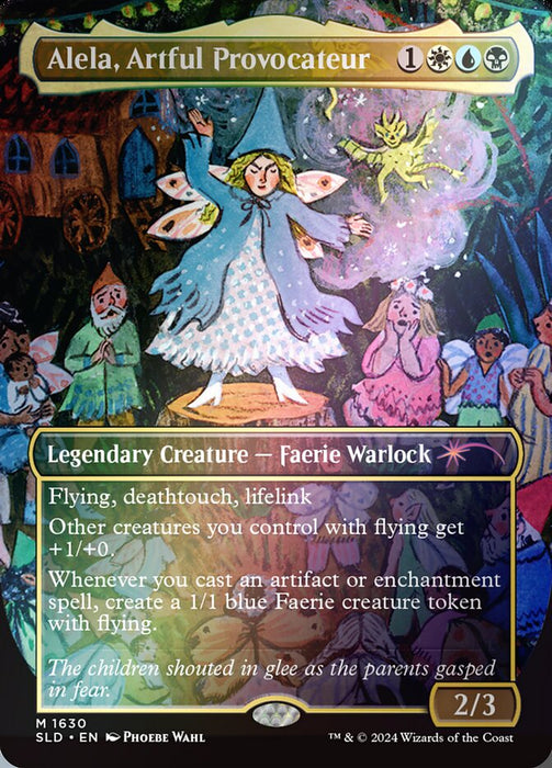 Alela, Artful Provocateur - Borderless - Full Art - Legendary - Inverted (Foil)
