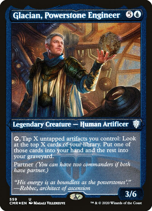 Glacian, Powerstone Engineer - Etched - Inverted - Legendary - Etched (Foil)